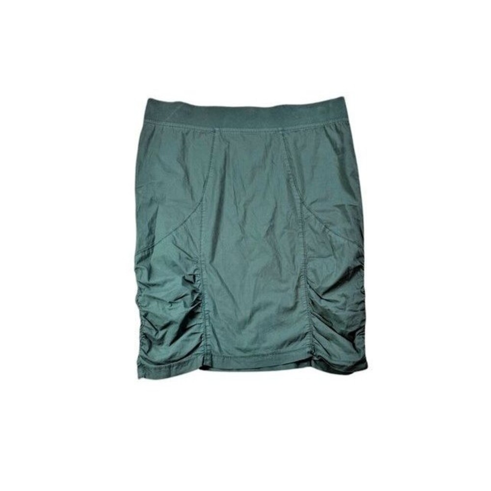 XCVI Wearables Womens Size Large The Trace Ruched Green Pull-On Skirt Midi